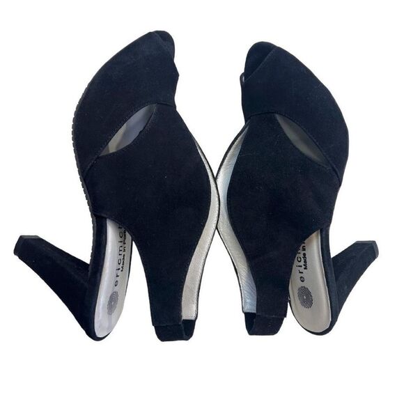 Eric Michael Women's Slingback Peep Toe Peru Cut Out High Heel Black Size 38 - Picture 9 of 10